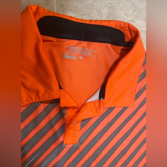 Nike Dri-Fit Tour High Stretch Colorblock Golf Polo Shirt Orange Men's L - Picture 2 of 7